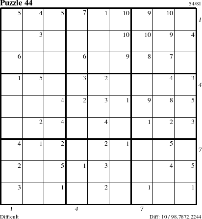 Step-by-Step Instructions for Puzzle 44 with all 10 steps marked