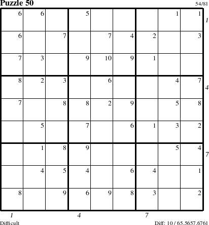 Step-by-Step Instructions for Puzzle 50 with all 10 steps marked