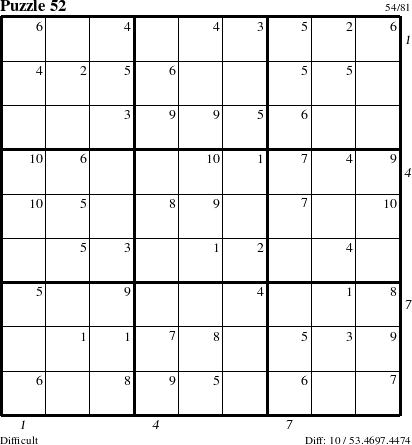 Step-by-Step Instructions for Puzzle 52 with all 10 steps marked