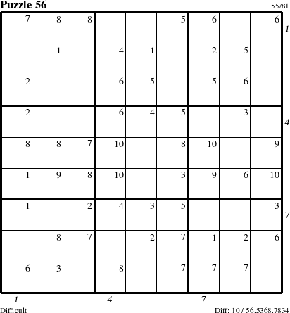 Step-by-Step Instructions for Puzzle 56 with all 10 steps marked