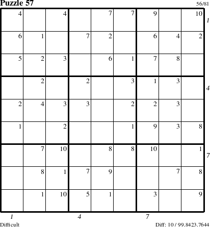 Step-by-Step Instructions for Puzzle 57 with all 10 steps marked