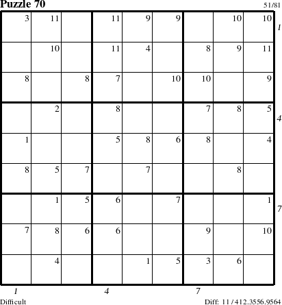 Step-by-Step Instructions for Puzzle 70 with all 11 steps marked