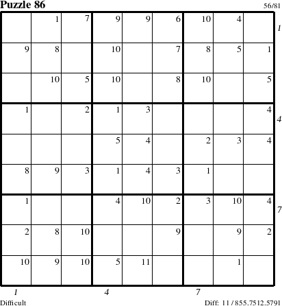 Step-by-Step Instructions for Puzzle 86 with all 11 steps marked