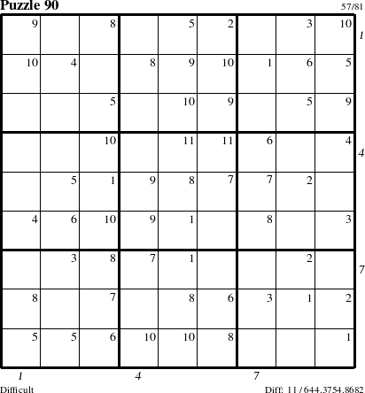 Step-by-Step Instructions for Puzzle 90 with all 11 steps marked