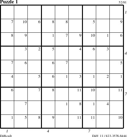 Step-by-Step Instructions for Puzzle 1 with all 11 steps marked