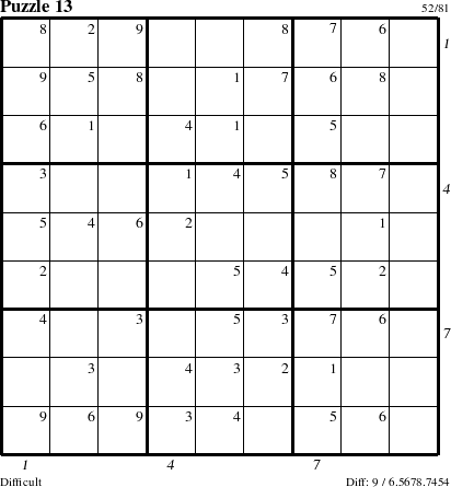 Step-by-Step Instructions for Puzzle 13 with all 9 steps marked