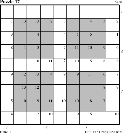 Step-by-Step Instructions for Puzzle 17 with all 13 steps marked