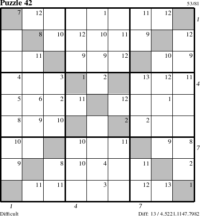 Step-by-Step Instructions for Puzzle 42 with all 13 steps marked