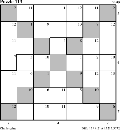 Step-by-Step Instructions for Puzzle 113 with all 13 steps marked