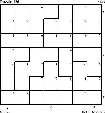 Step-by-Step Instructions for Puzzle 136 with all 8 steps marked