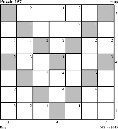 Step-by-Step Instructions for Puzzle 157 with all 4 steps marked