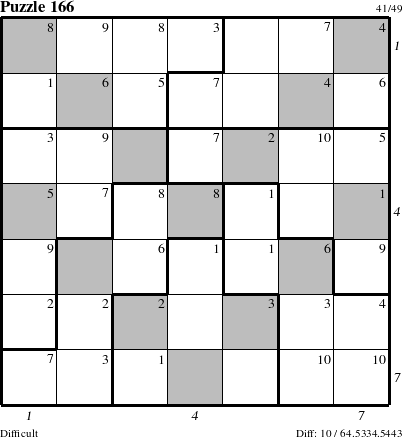 Step-by-Step Instructions for Puzzle 166 with all 10 steps marked