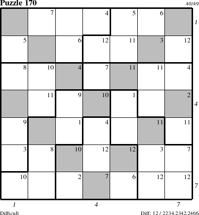 Step-by-Step Instructions for Puzzle 170 with all 12 steps marked