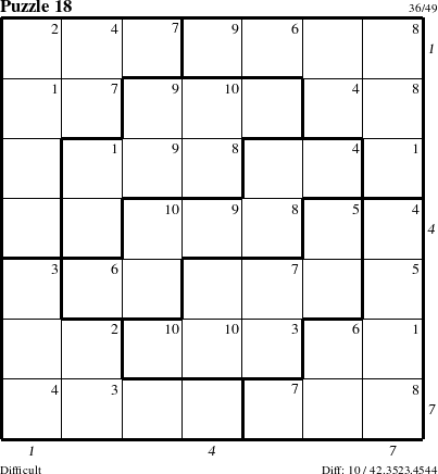 Step-by-Step Instructions for Puzzle 18 with all 10 steps marked