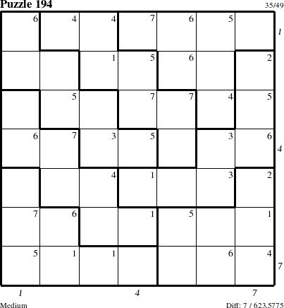 Step-by-Step Instructions for Puzzle 194 with all 7 steps marked