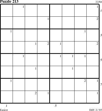 Step-by-Step Instructions for Puzzle 213 with all 2 steps marked