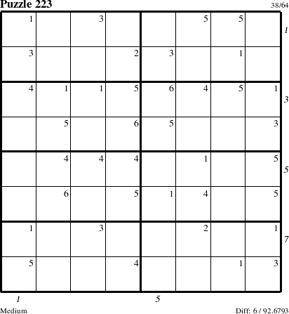 Step-by-Step Instructions for Puzzle 223 with all 6 steps marked