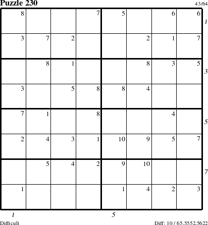 Step-by-Step Instructions for Puzzle 230 with all 10 steps marked