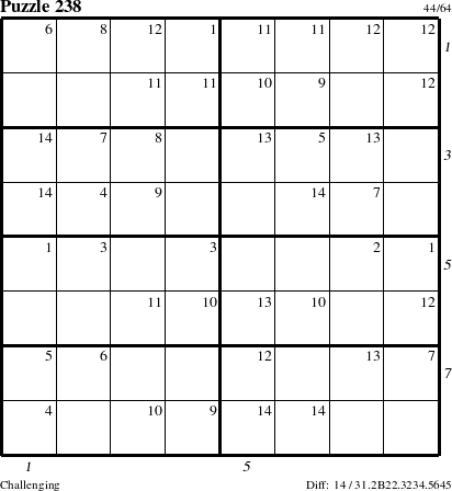 Step-by-Step Instructions for Puzzle 238 with all 14 steps marked