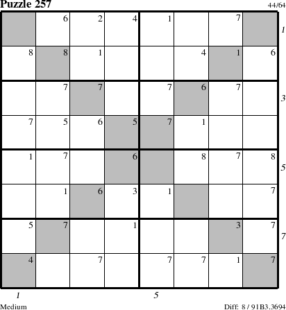 Step-by-Step Instructions for Puzzle 257 with all 8 steps marked