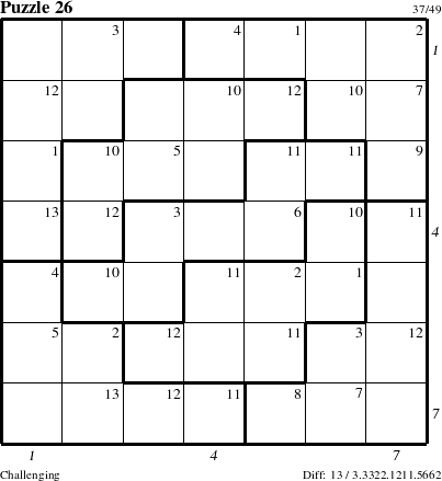 Step-by-Step Instructions for Puzzle 26 with all 13 steps marked