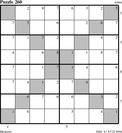 Step-by-Step Instructions for Puzzle 260 with all 8 steps marked