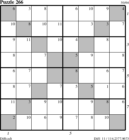 Step-by-Step Instructions for Puzzle 266 with all 11 steps marked