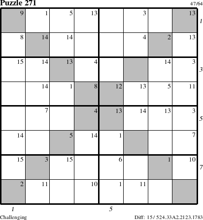 Step-by-Step Instructions for Puzzle 271 with all 15 steps marked