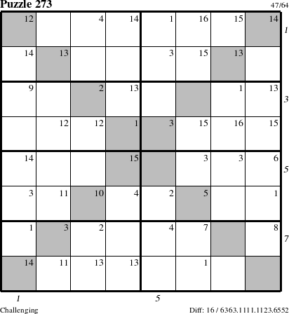 Step-by-Step Instructions for Puzzle 273 with all 16 steps marked