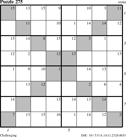 Step-by-Step Instructions for Puzzle 275 with all 16 steps marked