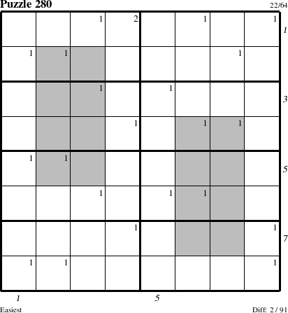 Step-by-Step Instructions for Puzzle 280 with all 2 steps marked