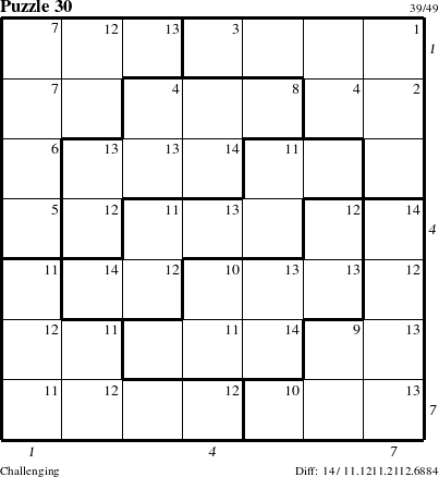 Step-by-Step Instructions for Puzzle 30 with all 14 steps marked