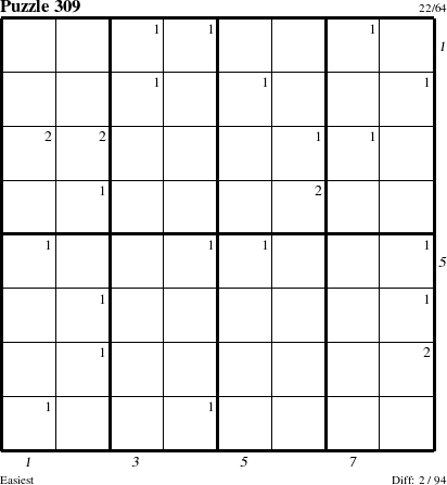 Step-by-Step Instructions for Puzzle 309 with all 2 steps marked