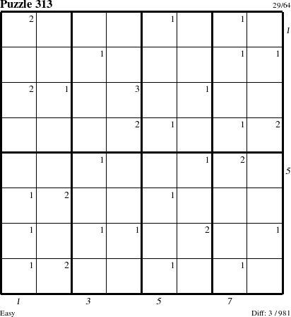 Step-by-Step Instructions for Puzzle 313 with all 3 steps marked