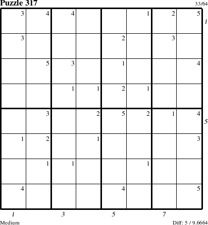 Step-by-Step Instructions for Puzzle 317 with all 5 steps marked