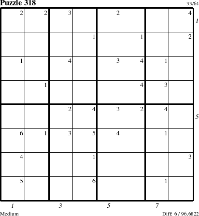 Step-by-Step Instructions for Puzzle 318 with all 6 steps marked