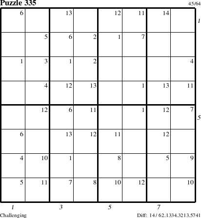 Step-by-Step Instructions for Puzzle 335 with all 14 steps marked