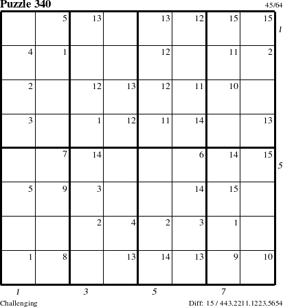 Step-by-Step Instructions for Puzzle 340 with all 15 steps marked