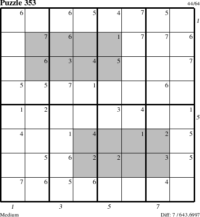 Step-by-Step Instructions for Puzzle 353 with all 7 steps marked