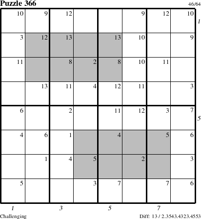 Step-by-Step Instructions for Puzzle 366 with all 13 steps marked