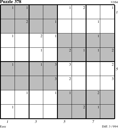 Step-by-Step Instructions for Puzzle 378 with all 3 steps marked