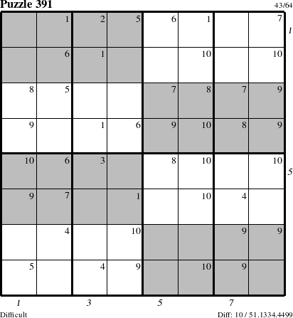 Step-by-Step Instructions for Puzzle 391 with all 10 steps marked