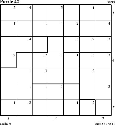 Step-by-Step Instructions for Puzzle 42 with all 5 steps marked