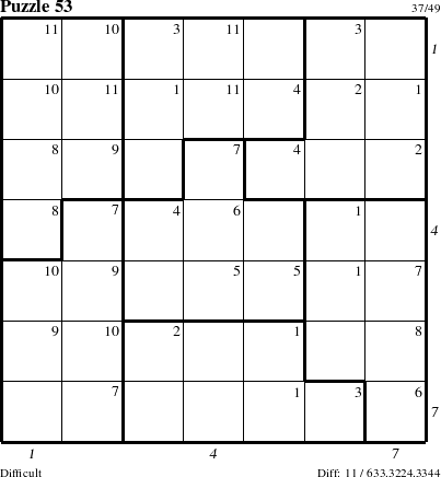 Step-by-Step Instructions for Puzzle 53 with all 11 steps marked