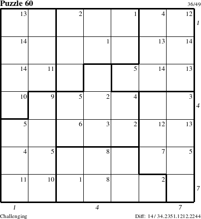 Step-by-Step Instructions for Puzzle 60 with all 14 steps marked