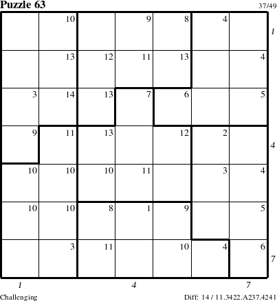 Step-by-Step Instructions for Puzzle 63 with all 14 steps marked