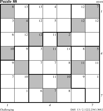 Step-by-Step Instructions for Puzzle 88 with all 13 steps marked