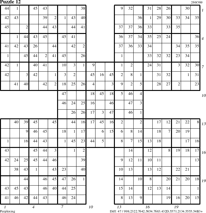 Step-by-Step Instructions for Puzzle 12 with all 47 steps marked