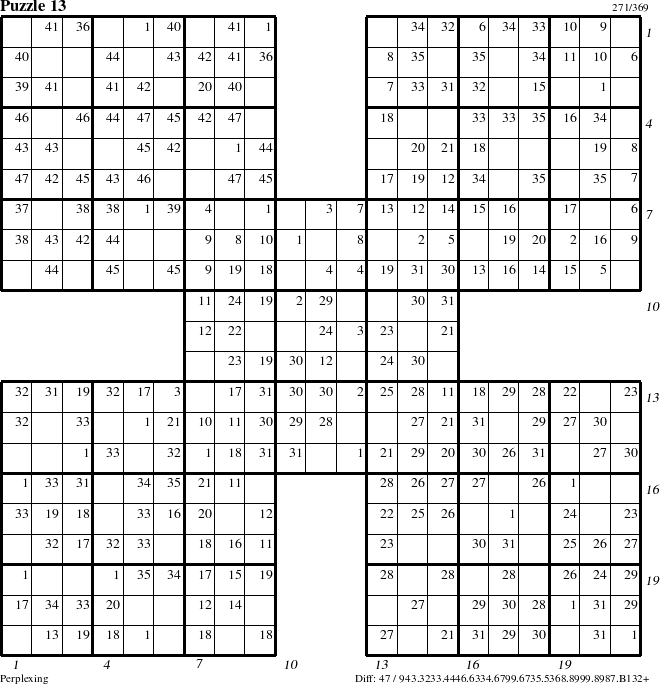 Step-by-Step Instructions for Puzzle 13 with all 47 steps marked