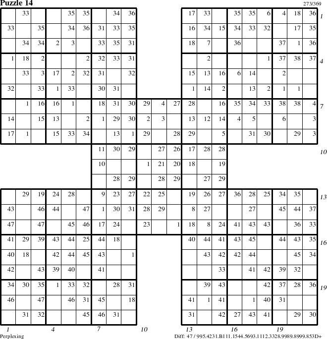 Step-by-Step Instructions for Puzzle 14 with all 47 steps marked